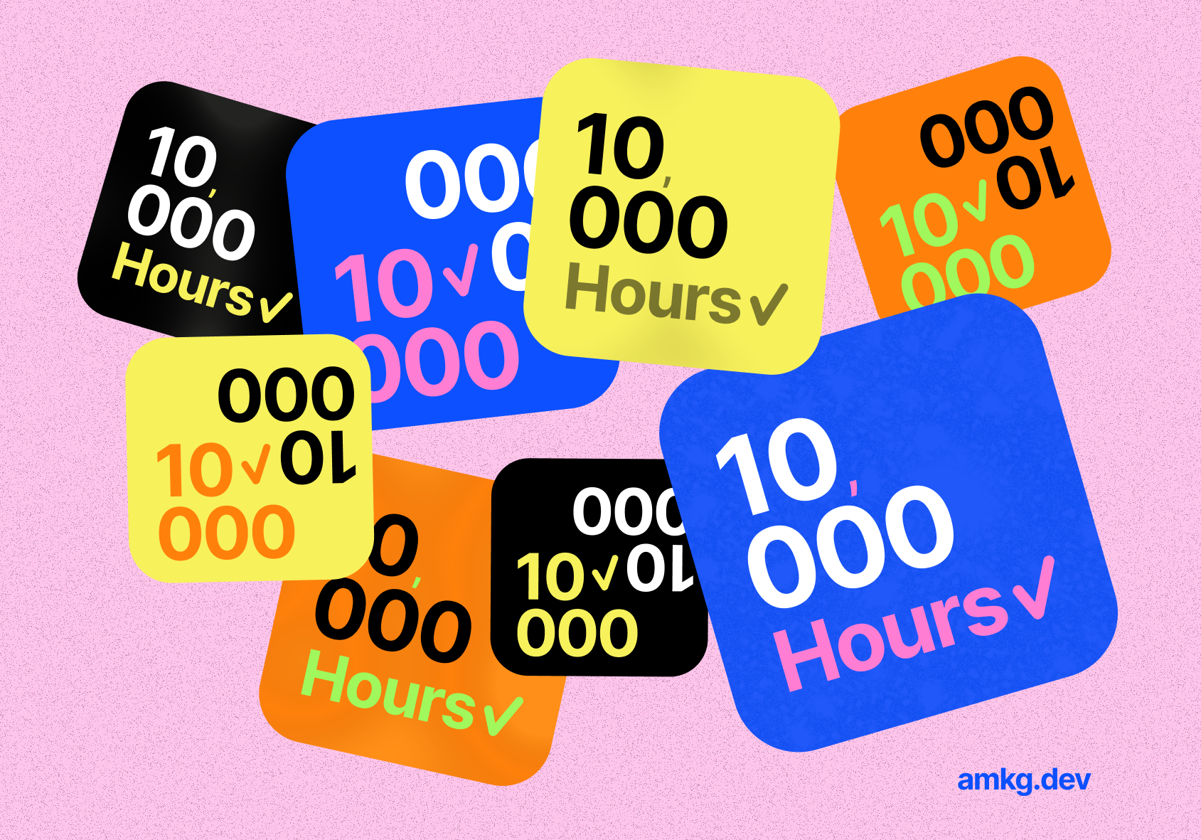 Mockups of the 10000Hours app on an iPhone