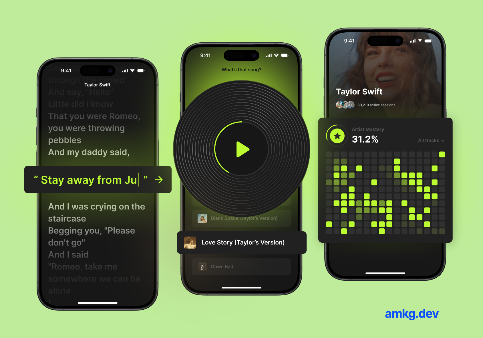 Mockups of the JamCheck app on an iPhone